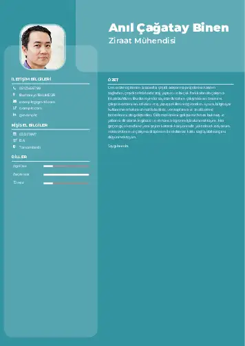 Ziraat Mühendisi Cv Örnekleri cv indir